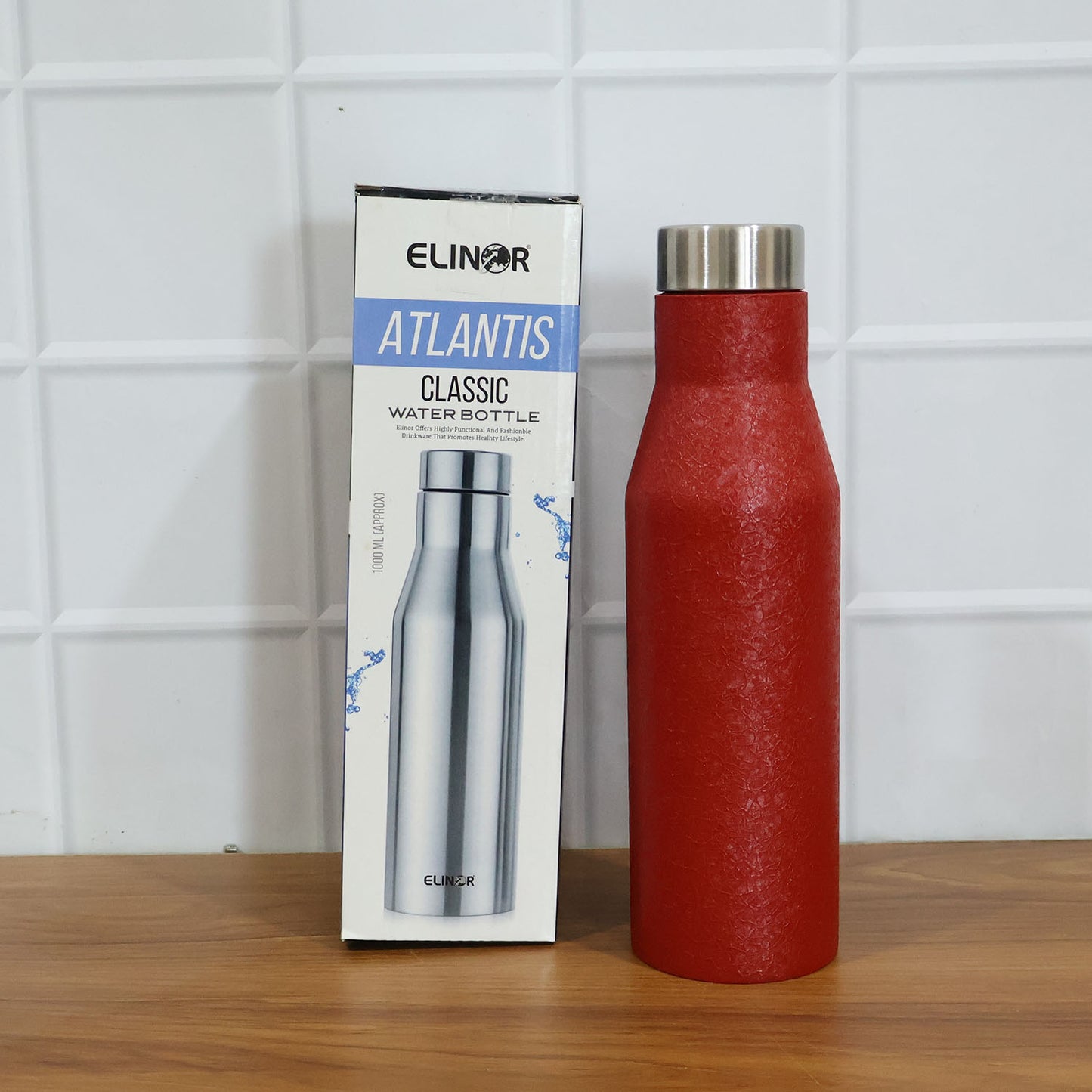 Durable Stainless Steel Water Bottle - 1000 ML Capacity, Red Color - Happy Price - Image 7