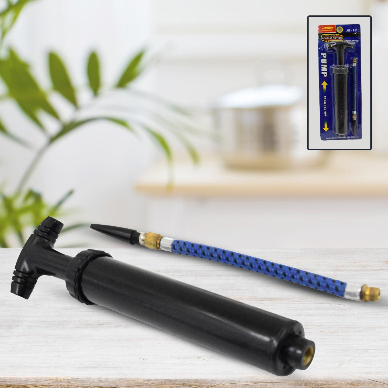 Portable Air Ball Inflatable Kit With Pin Plastic  Metal (1 Pc With Pin) - Happy Price - Image 1