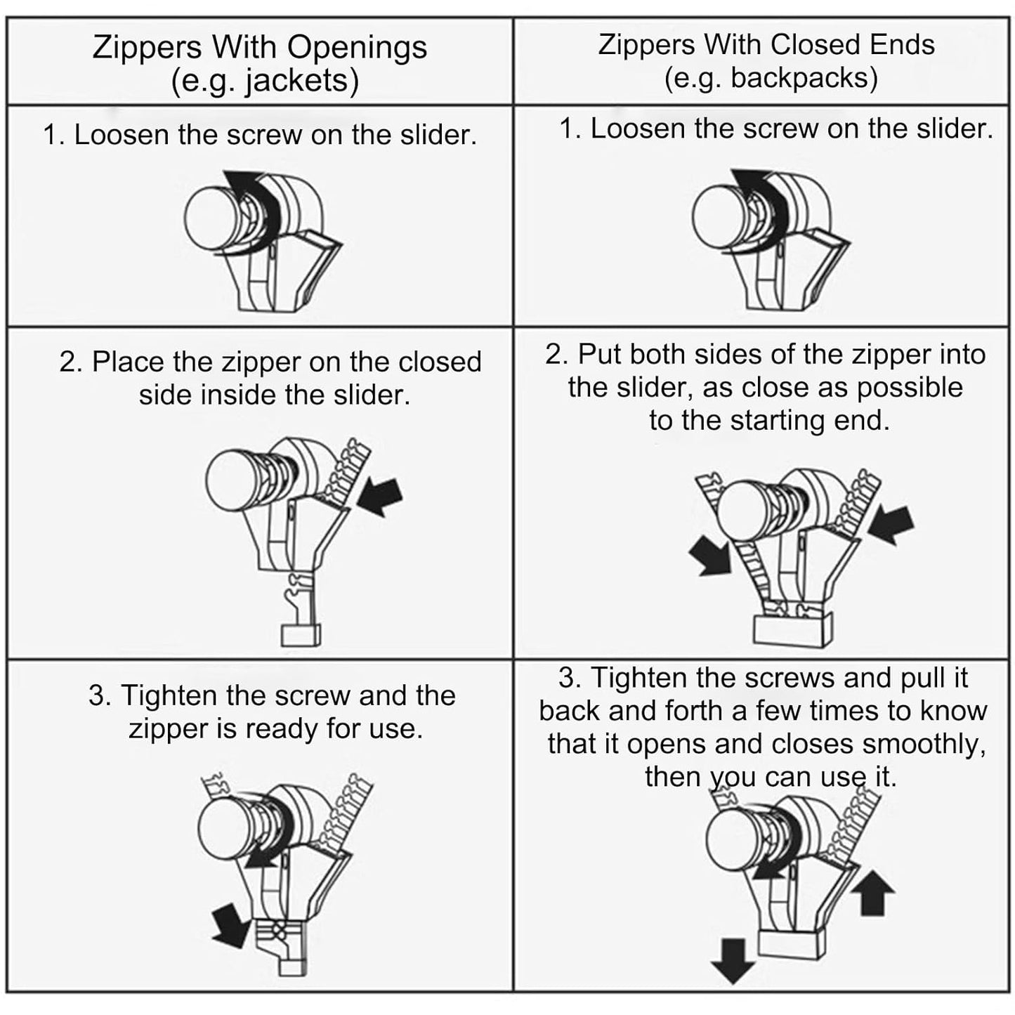 4 Pc Big Detachable Zipper Slider Repair Kit - Happy Price - Image 5