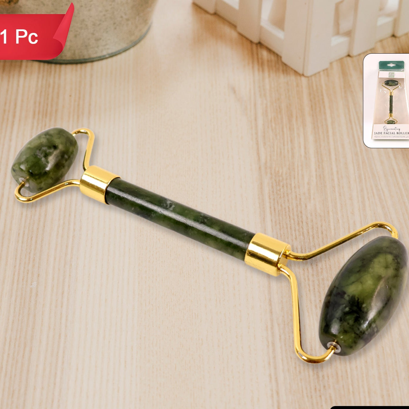 Dual-headed Jade Facial Massage Roller (1 Pc) - Happy Price - Image 1
