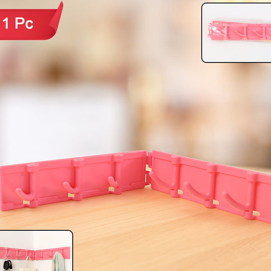 Rotating 6-Hook Wall Hanger - Foldable & Adhesive Organizer (1 Pc) - Happy Price - Image 1