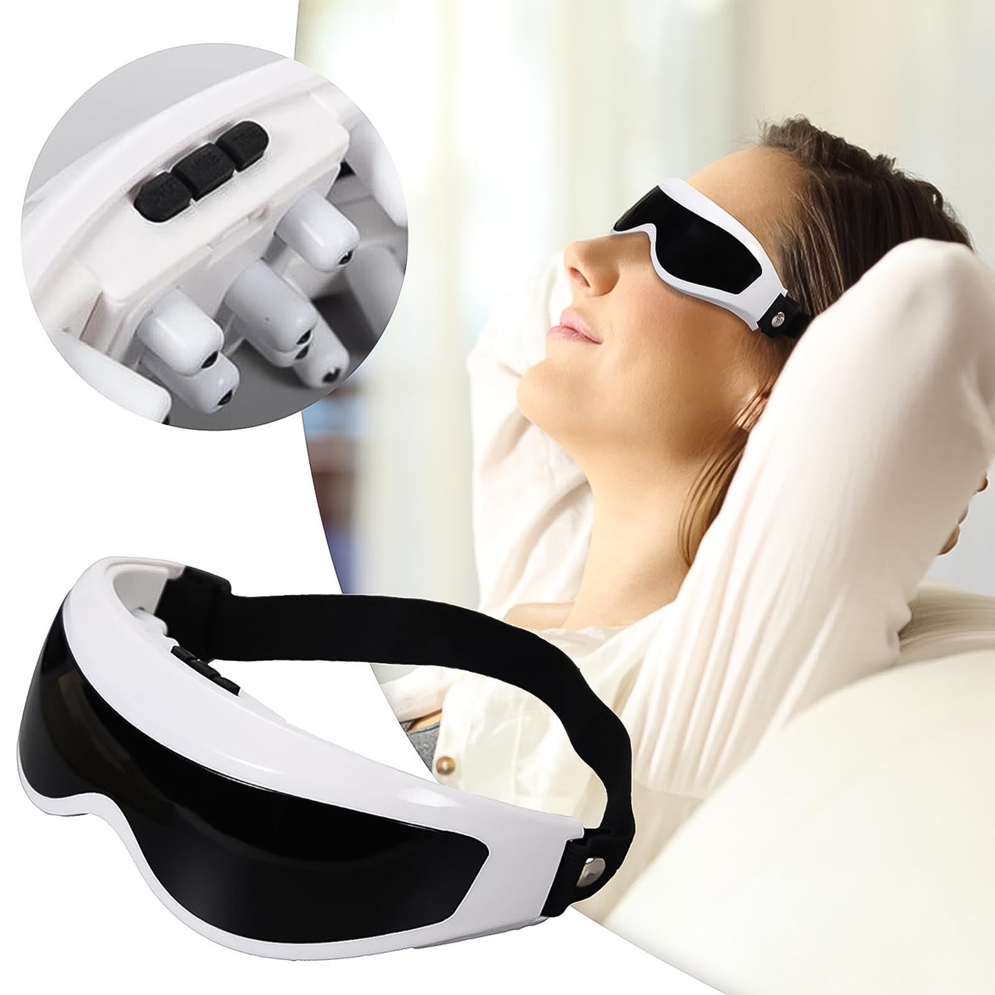 Electric Eye Massager With Adjustable Elastic Band (1 Pc) - Happy Price - Image 5