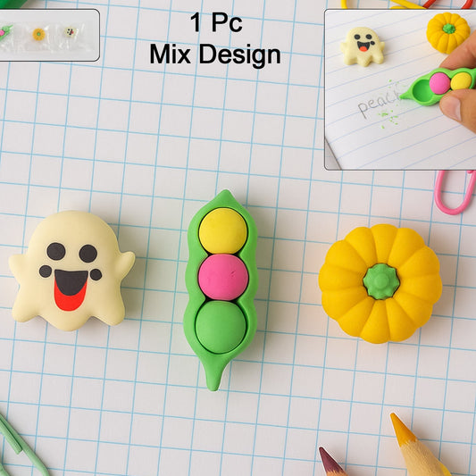 Cute 3D Cartoon Eraser - 1 Pc Assorted Fun Designs - Happy Price - Image 1