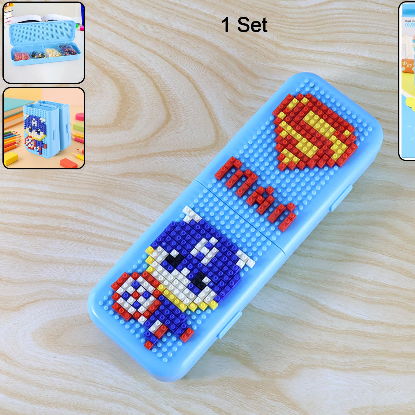 DIY Pixel Art Building Block Pencil Box - 1 Set - Happy Price - Image 1