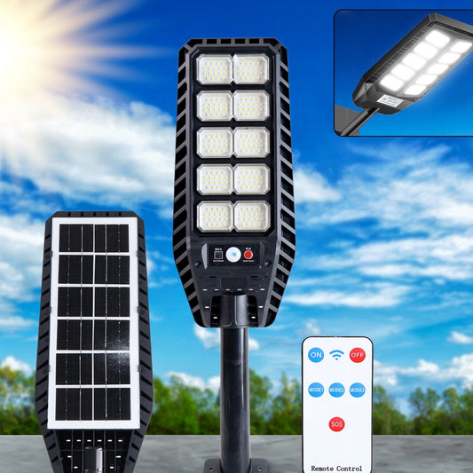 Solar LED Street Light with Motion Sensor and Remote Control - Outdoor Waterproof Security Lamp - Happy Price - Image 1