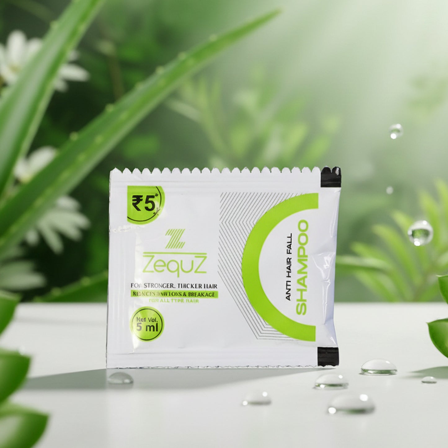 Zequz Anti-Hair Fall Shampoo Sachet - 5ml Single Pack for Stronger Hair - Happy Price - Image 2
