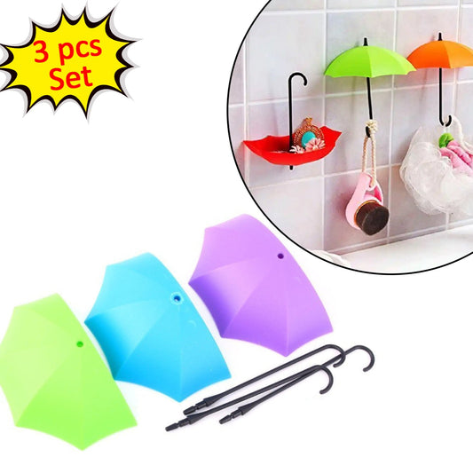 Multipurpose Umbrella Key Hat Holder Wall Hanging Hook Multicolor - Happy Price - Image 1