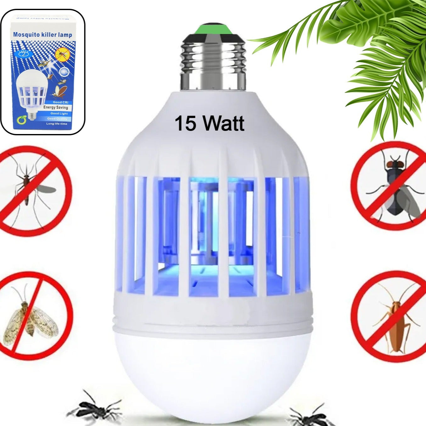 12w  15w  Mosquito Killer Lamp E27 Summer Moths Flying Insects Led Zapper Mosquito Killer Lamp Light Bulb Household - Happy Price - Image 1