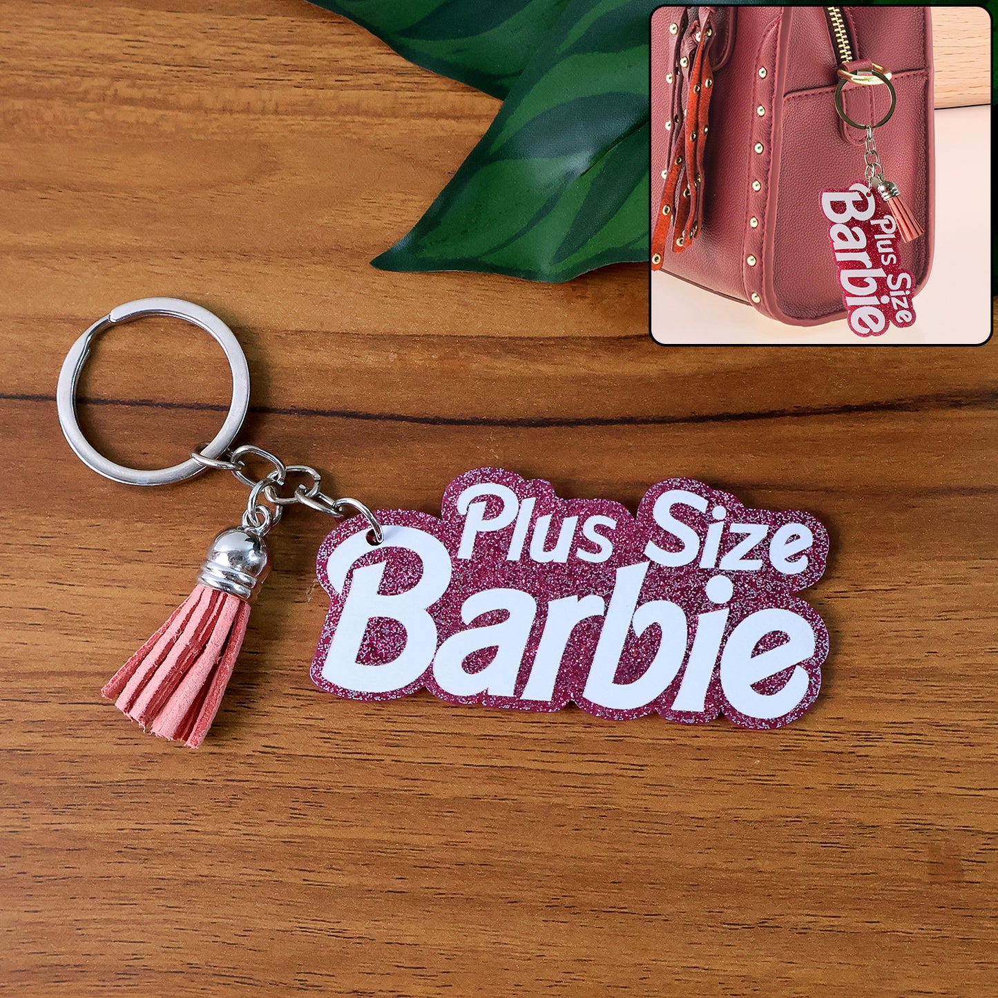Text Keychain With Glitter Finish And Tassel Charm (1 Pc) - Happy Price - Image 3