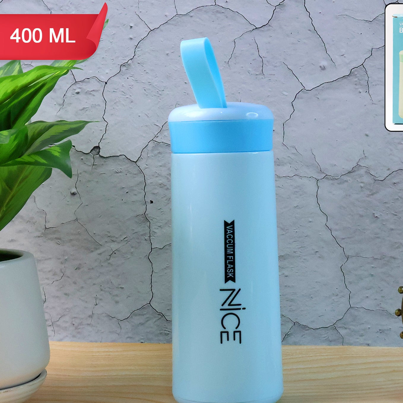 400ml Borosilicate Glass Water Bottle - Leak-Proof, Heat-Resistant for Gym & Kids (1 Pc) - Happy Price - Image 1