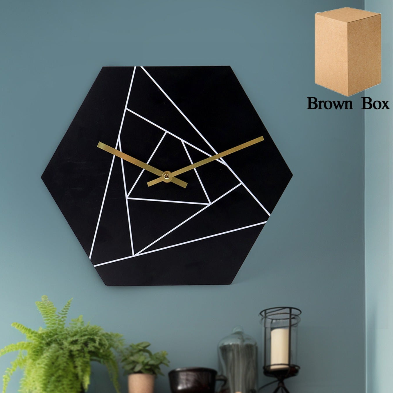 Modern Geometric Hexagon Wall Clock (1 Pc) - Happy Price - Image 1