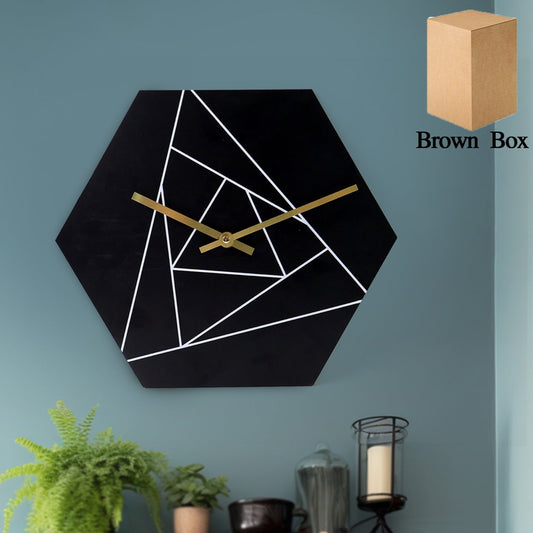 Modern Geometric Hexagon Wall Clock (1 Pc) - Happy Price - Image 1