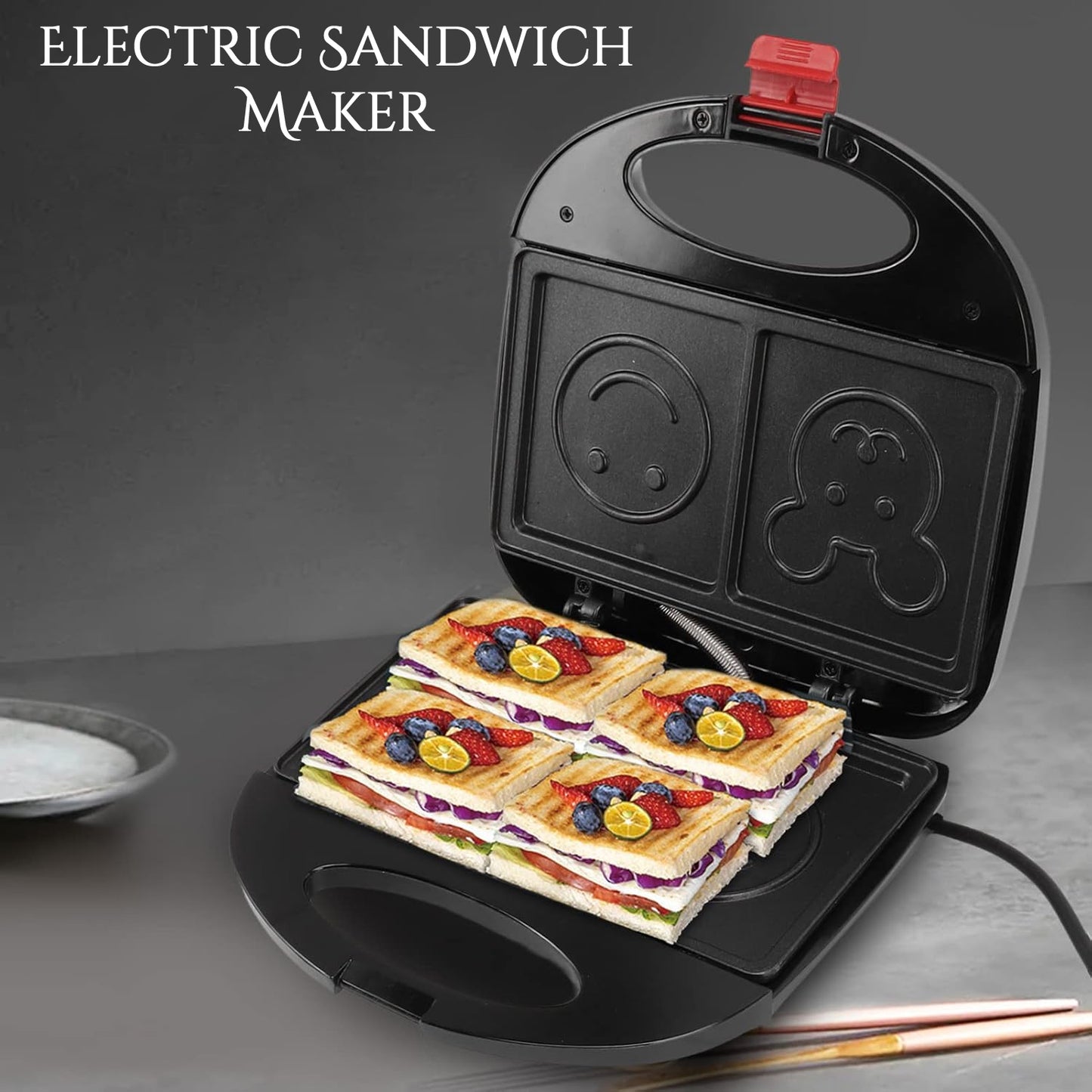 Double Sided Heating 750w Electric Sandwich Maker (1 Pc) - Happy Price - Image 2