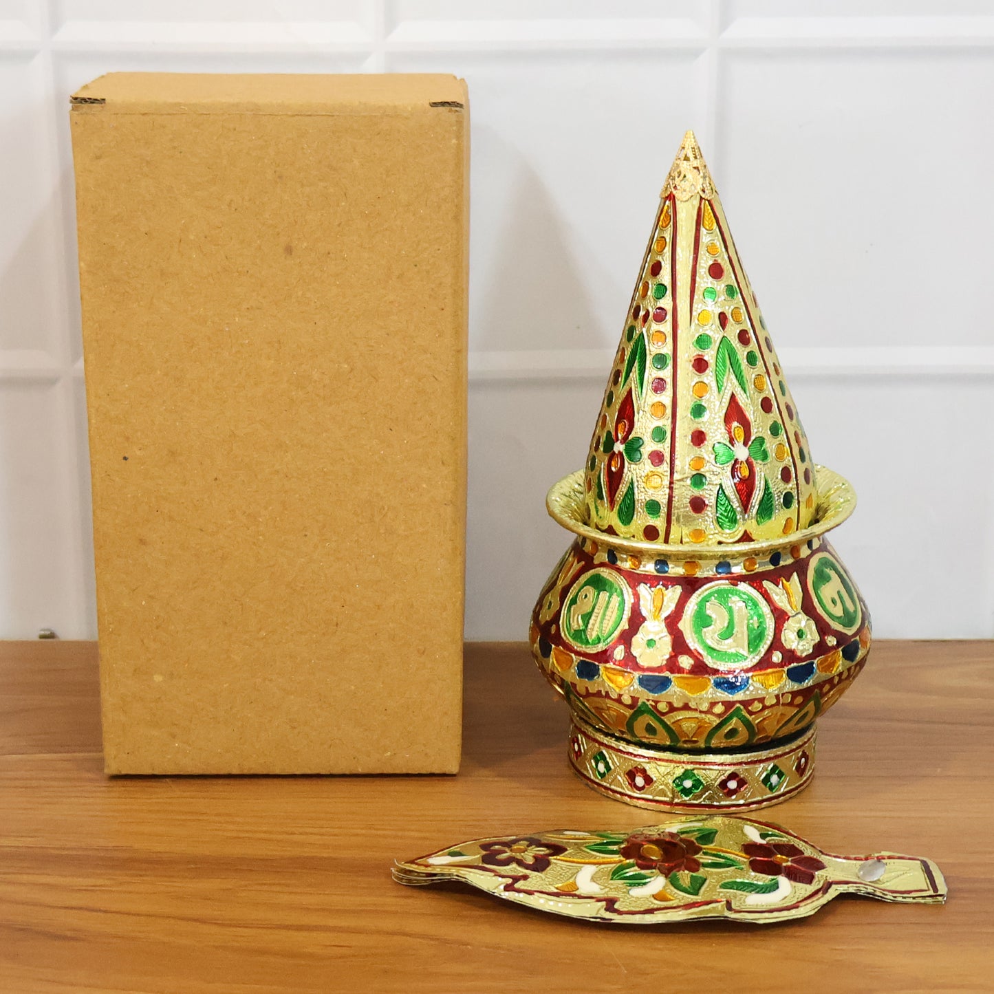 Decorative Pooja Kalash Set with Lotus Crown - 1 Set for Auspicious Occasions - Happy Price - Image 7
