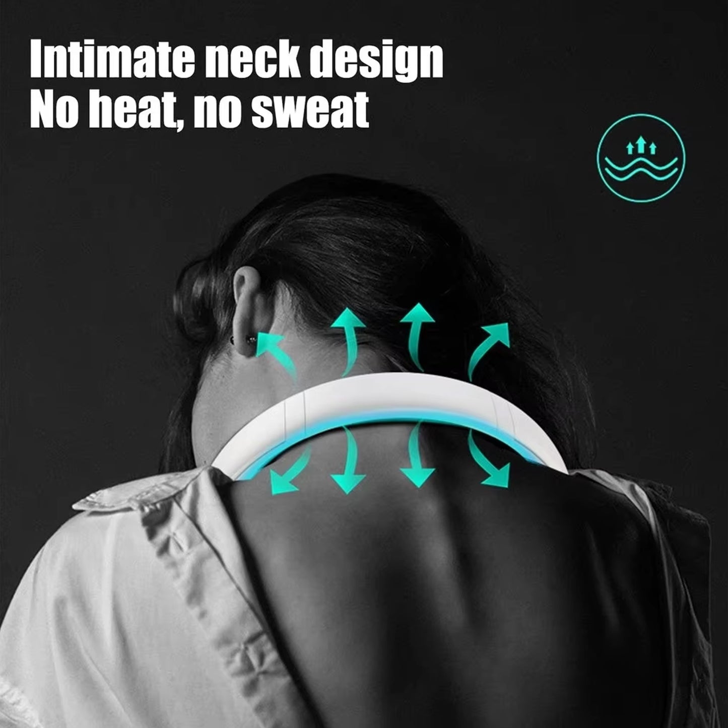 Neck Fan Portable And Wearable Personal Fan Usb Rechargeable Headphone Design Neckband Fan With 3 Speeds Suitable For Outdoor Family Sports Travel - Happy Price - Image 3