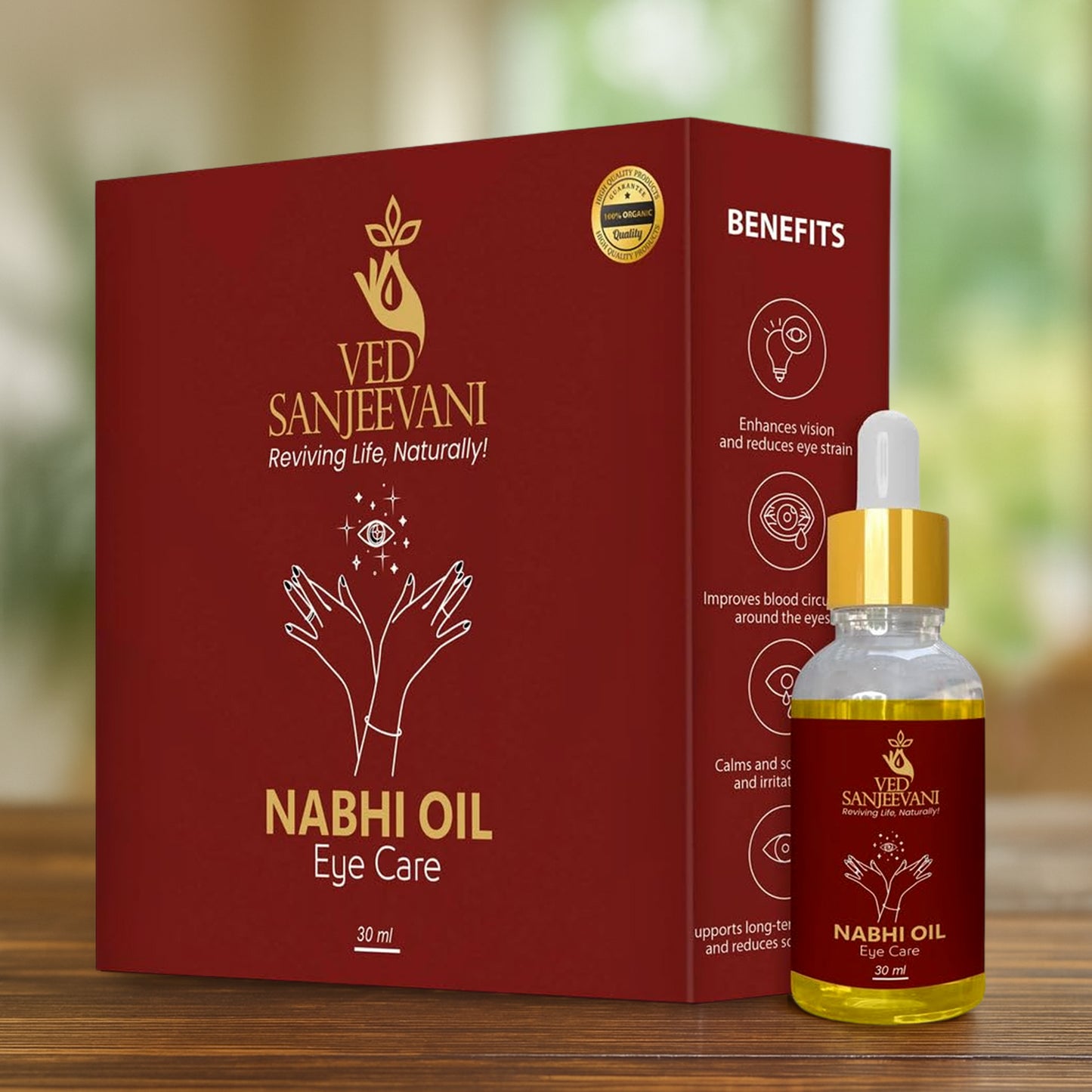 Ved Sanjeevani 100 Organic Ayurvedic Nabhi Oil For Eye Care (30ml  1 Pc) - Happy Price - Image 3