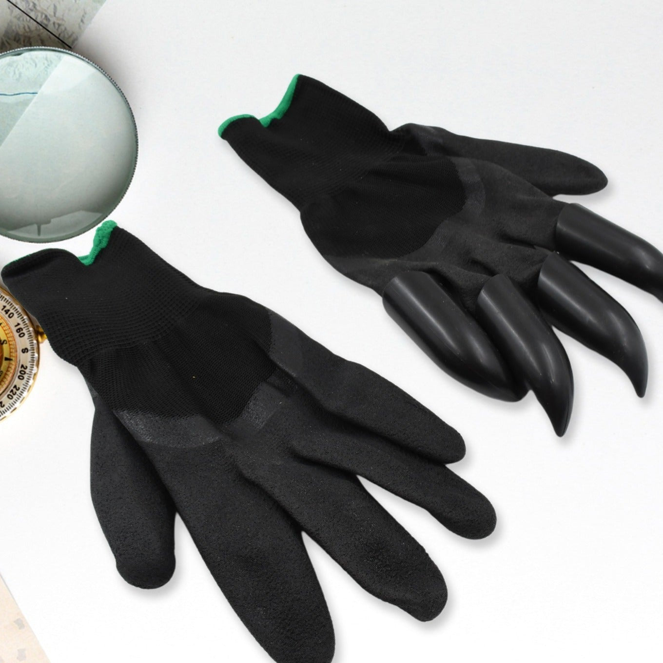 Garden Farming Gloves With Hand Fingertips  Plastic Claws (1 Pair) - Happy Price - Image 1