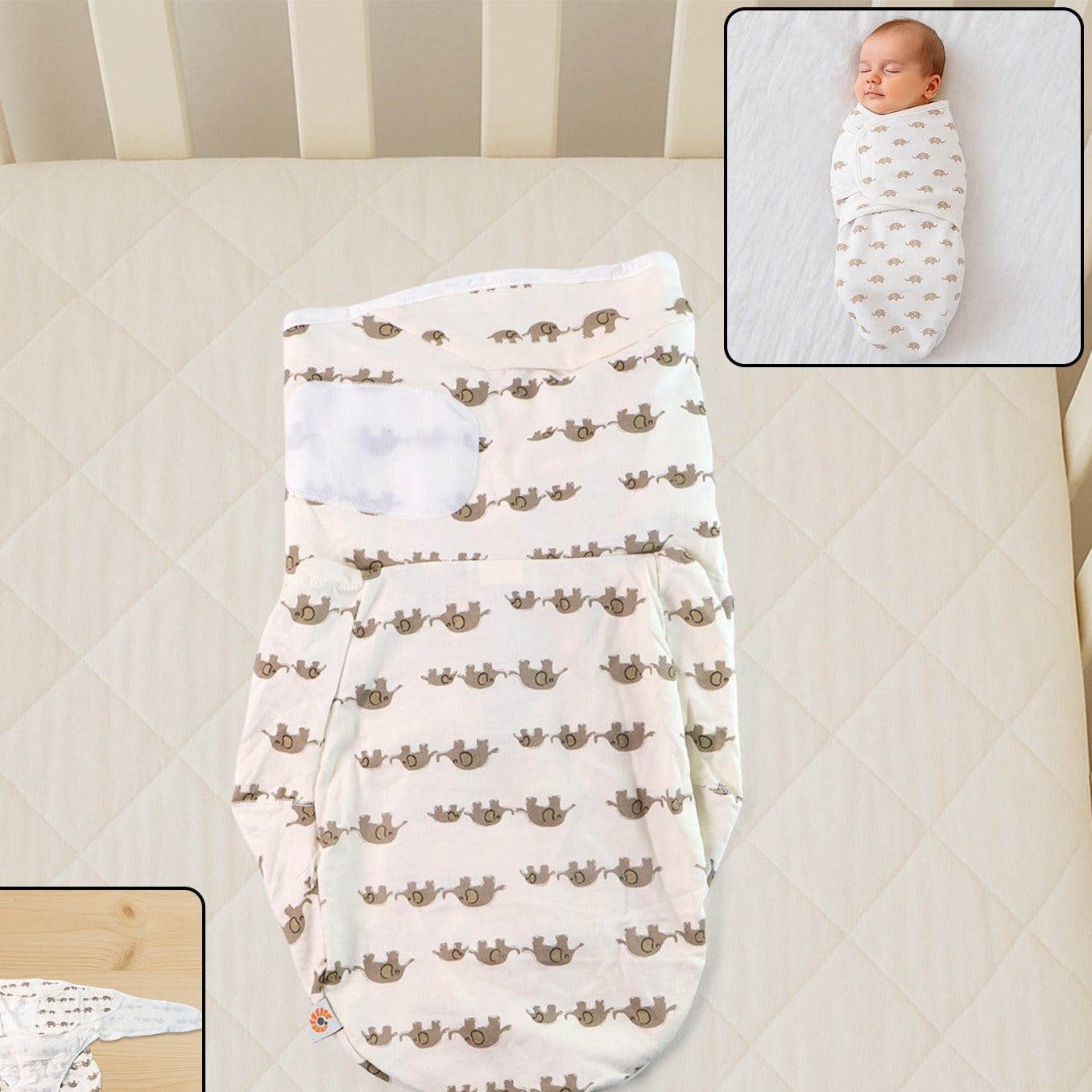 Soft Cotton Adjustable Baby Swaddle Wrap For Newborns (1 Pc) - Happy Price - Image 1