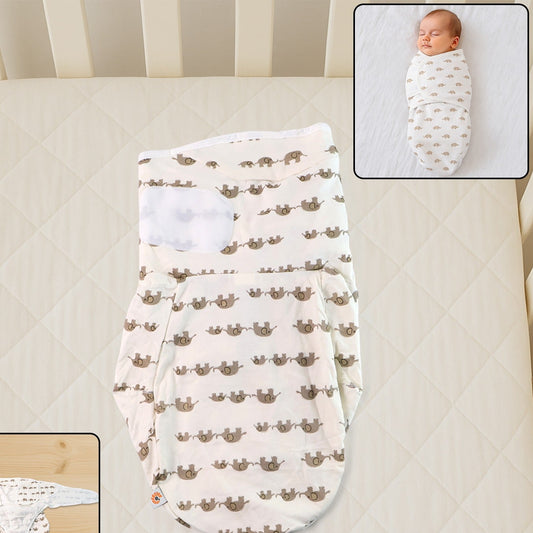 Soft Cotton Adjustable Baby Swaddle Wrap For Newborns (1 Pc) - Happy Price - Image 1