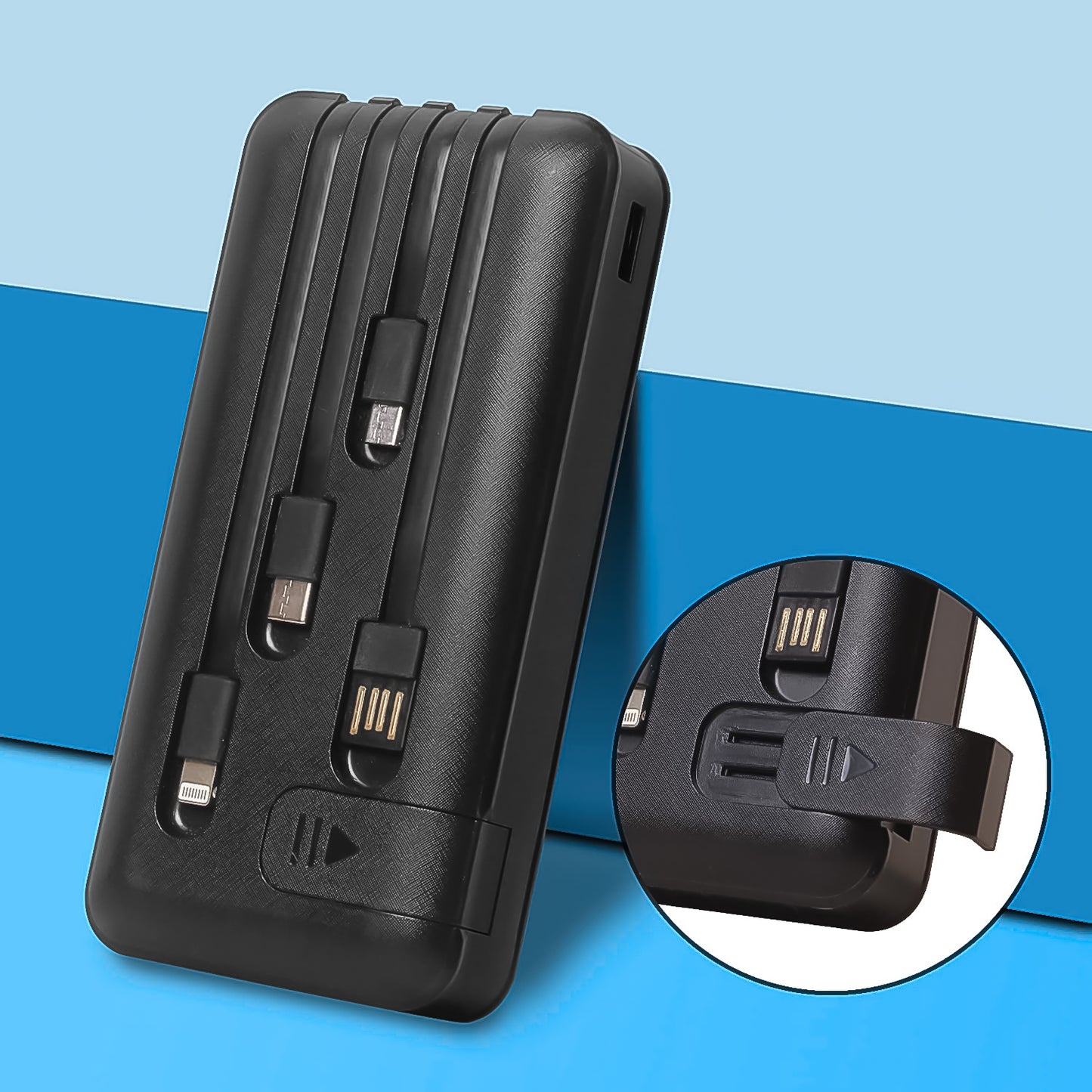 10000mAh Power Bank with 12W Fast Charging & Built-in Cables (1 Pc) - Happy Price - Image 2