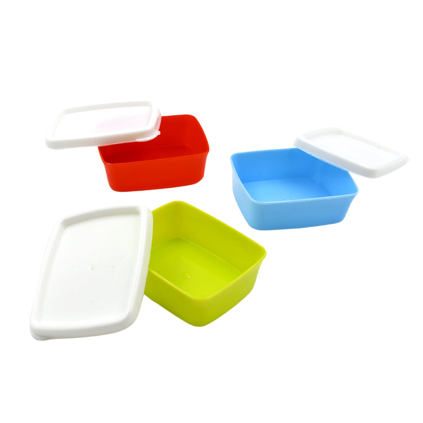 Plastic Airtight Containers Set Small Plastic Container Set Rectangular Plastic Food Pickle Fridge Containers Multicolor Kitchen Storage Container (3 Pcs Set) - Happy Price - Image 3