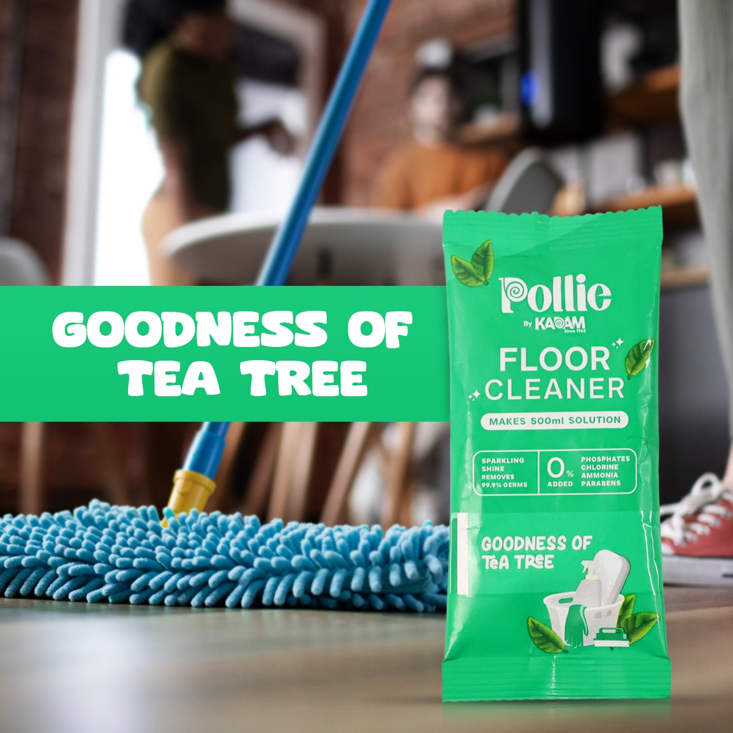 Pollic Kadam Concentrated Floor Cleaner Sachet - Tea Tree Fragrance (50 Gm) - Happy Price - Image 4