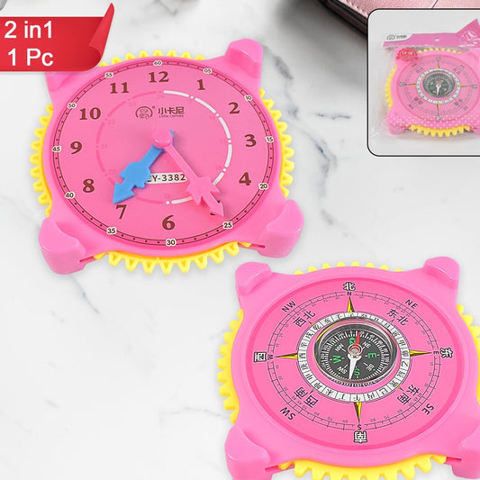 2-in-1 Navigation  Direction North-south Compass With Clock (1 Pc) - Happy Price - Image 1
