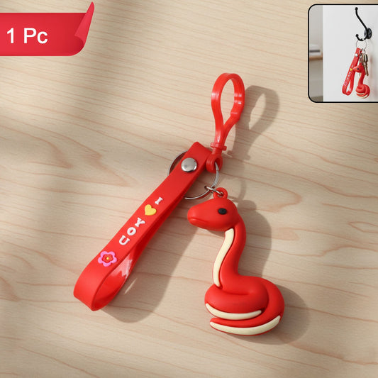 Cute Cartoon Snake Keychain with "I Love You" Strap - 1 Pc - Happy Price - Image 1