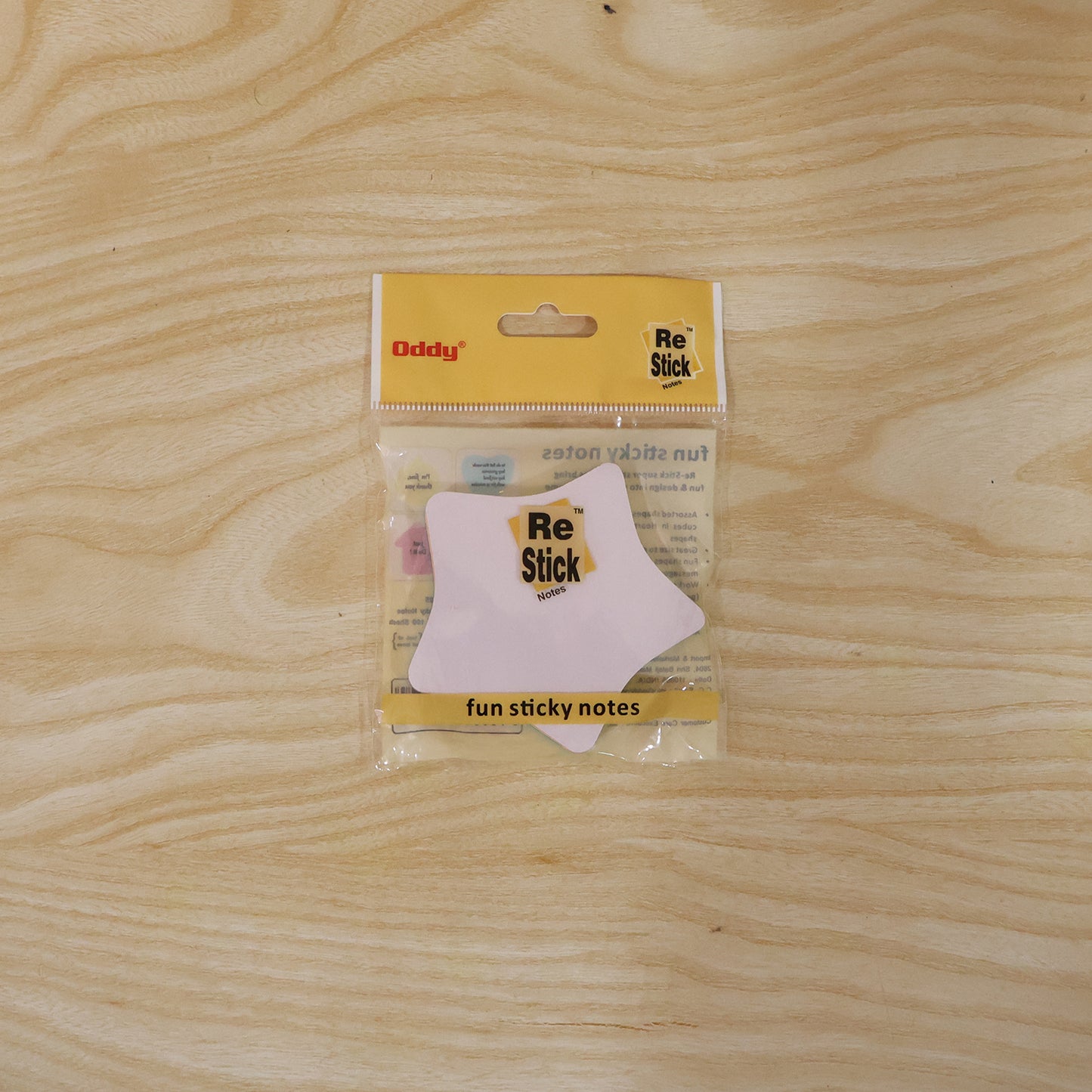 Oddy Fun Star Restick Sticky Notes  1 Pc Colorful Star-shaped Sticky Notes