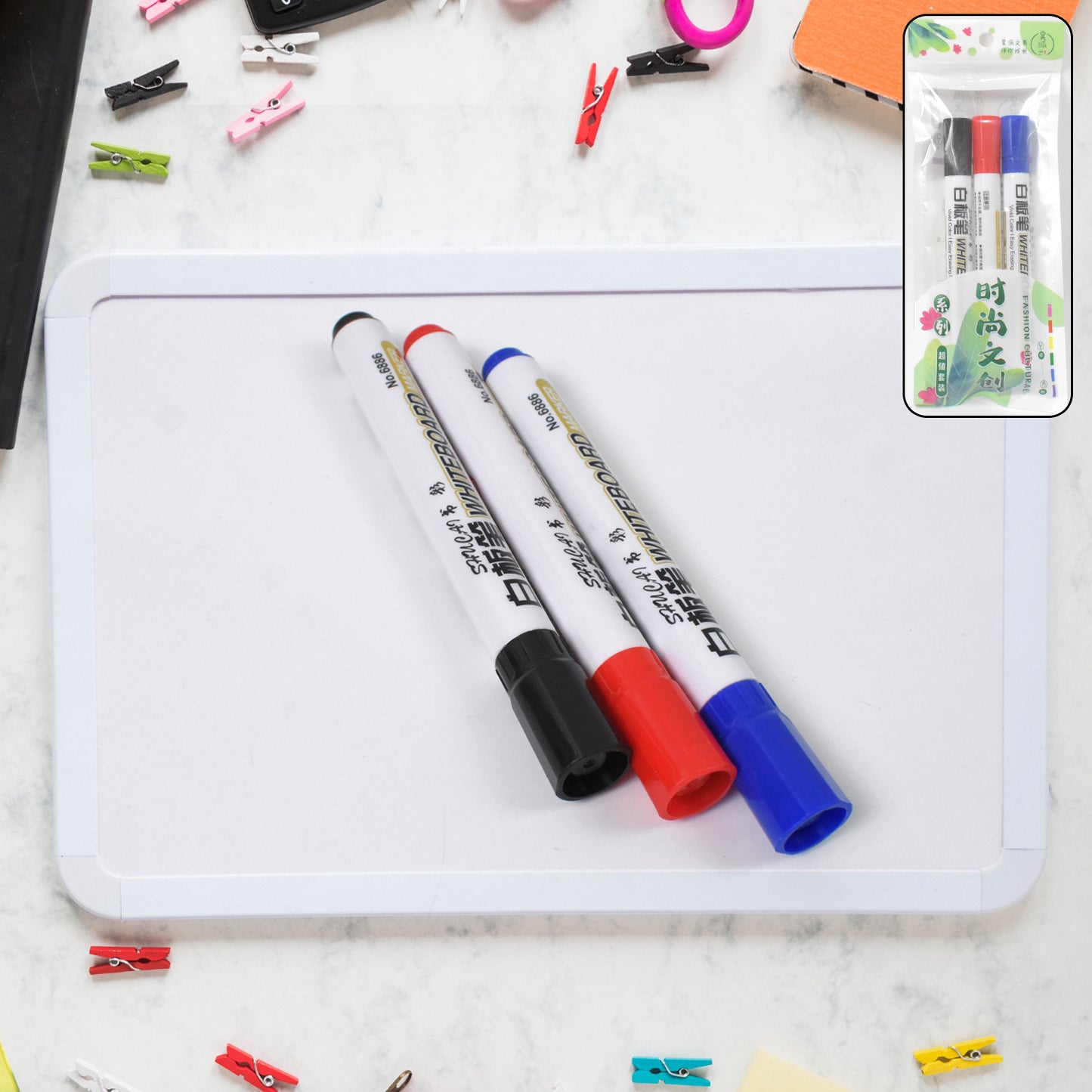 Mix Color Marker Pen Used In All Kinds Of School College (3 Pcs Set) - Happy Price - Image 2