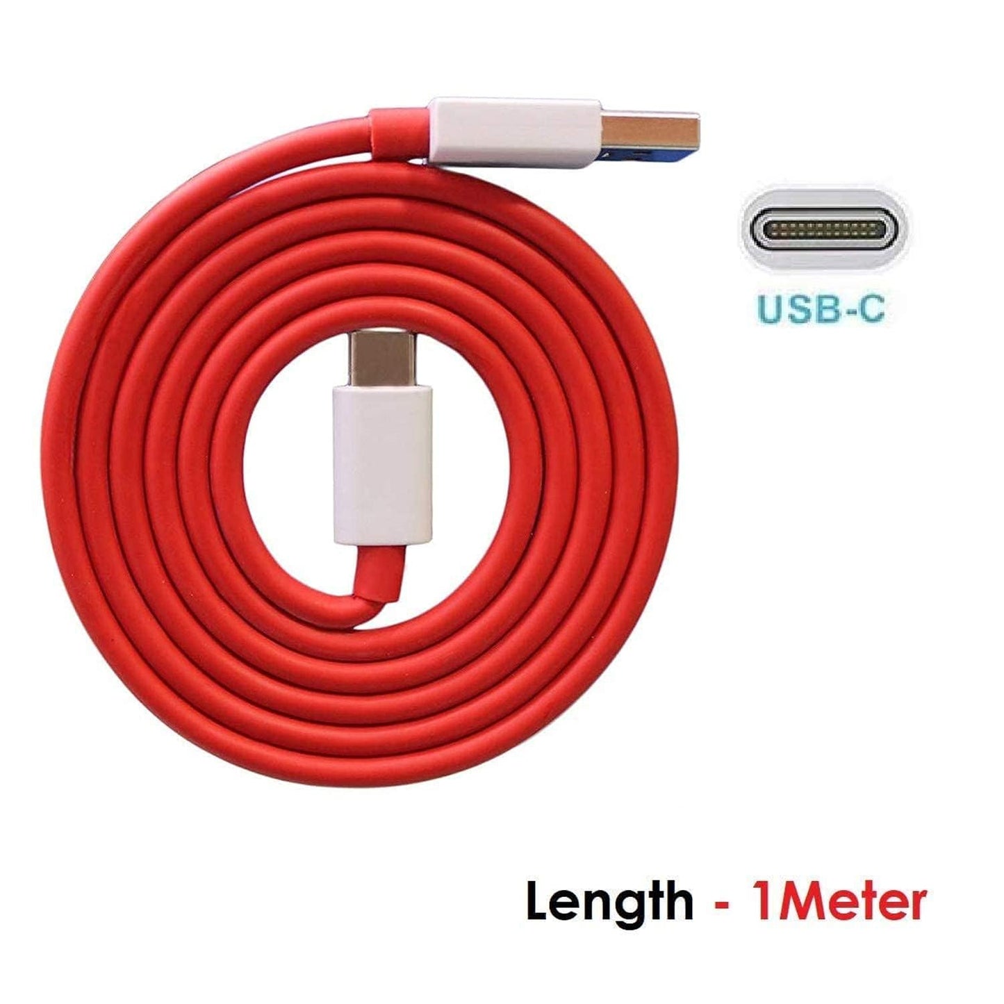 Unique Type C Dash Charging Usb Data Cable  Fast Charging Cable  Data Transfer Cable For C Type Mobile Use 1 Meter ( Red ) - Happy Price - Image 6