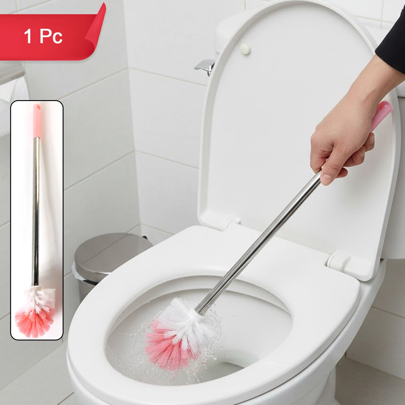 Long Handle Toilet Brush for Deep Cleaning - 1 Pc - Happy Price - Image 1