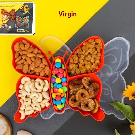 5 Compartment Multipurpose Butterfly Plastic Tray (1 Pc) - Happy Price - Image 1