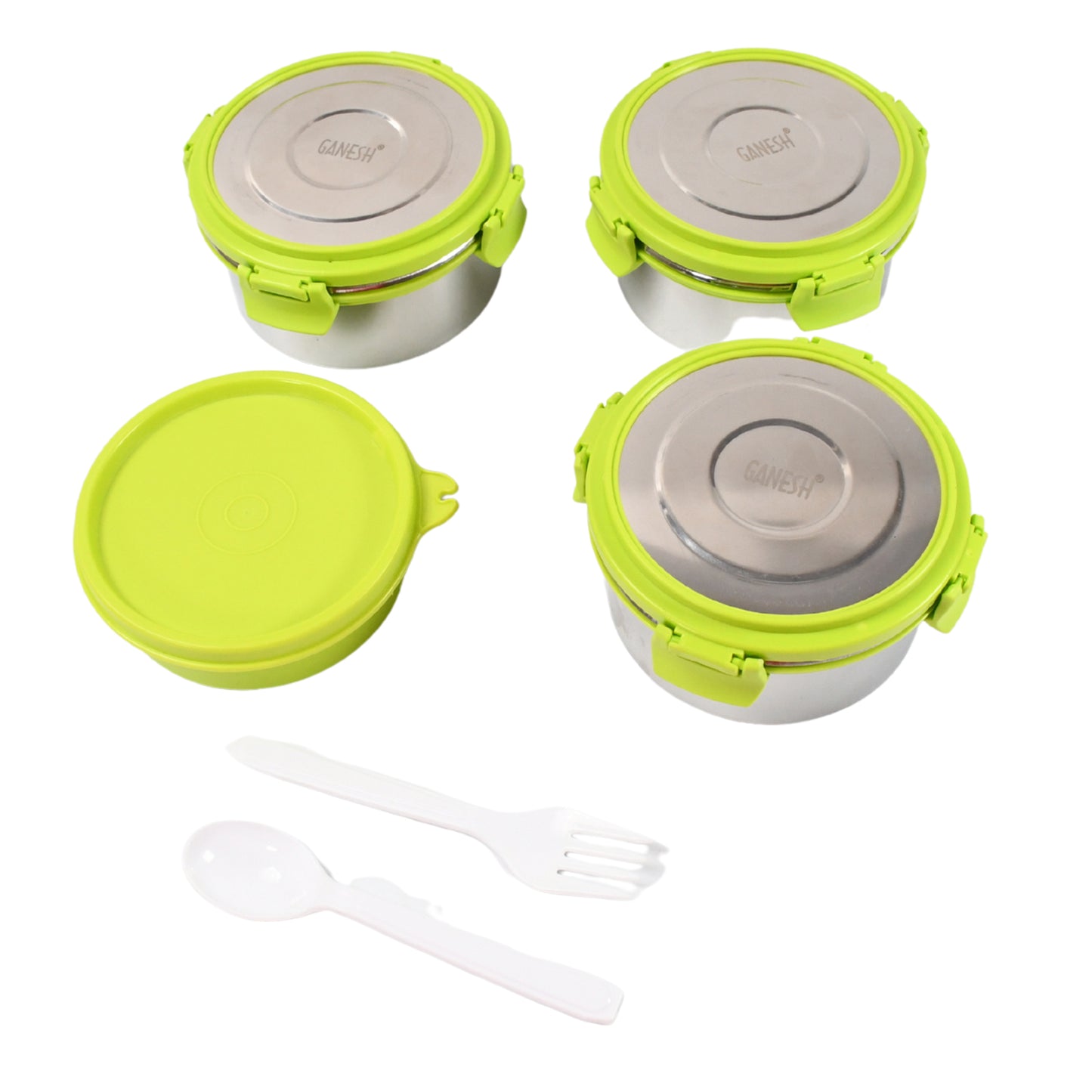 Stainless Steel Tiffin Lunch Box Container  Dabba With 4 Side Clip Lock Lid For Office  School Use Food Grade  Air Tight  Easy To Carry  Leak Proof - Happy Price - Image 3