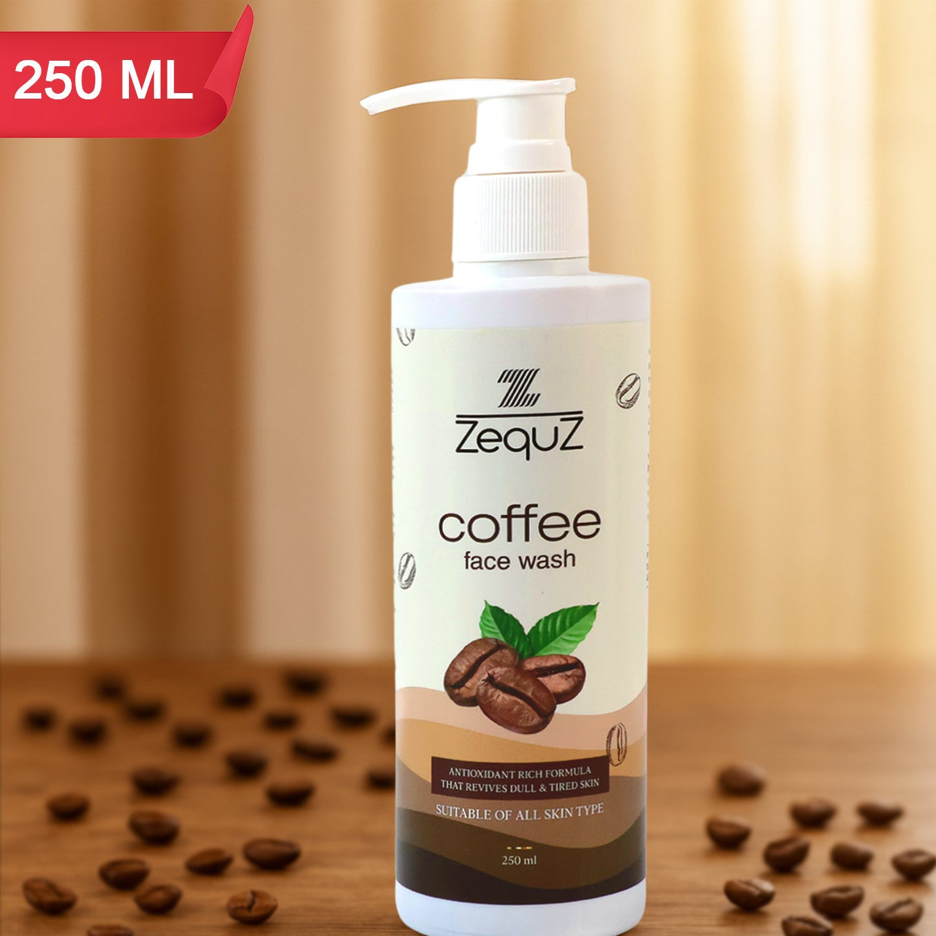 Zequz Coffee Face Wash - 250 ML, Deep Cleansing & Skin Revitalizing - Happy Price - Image 1