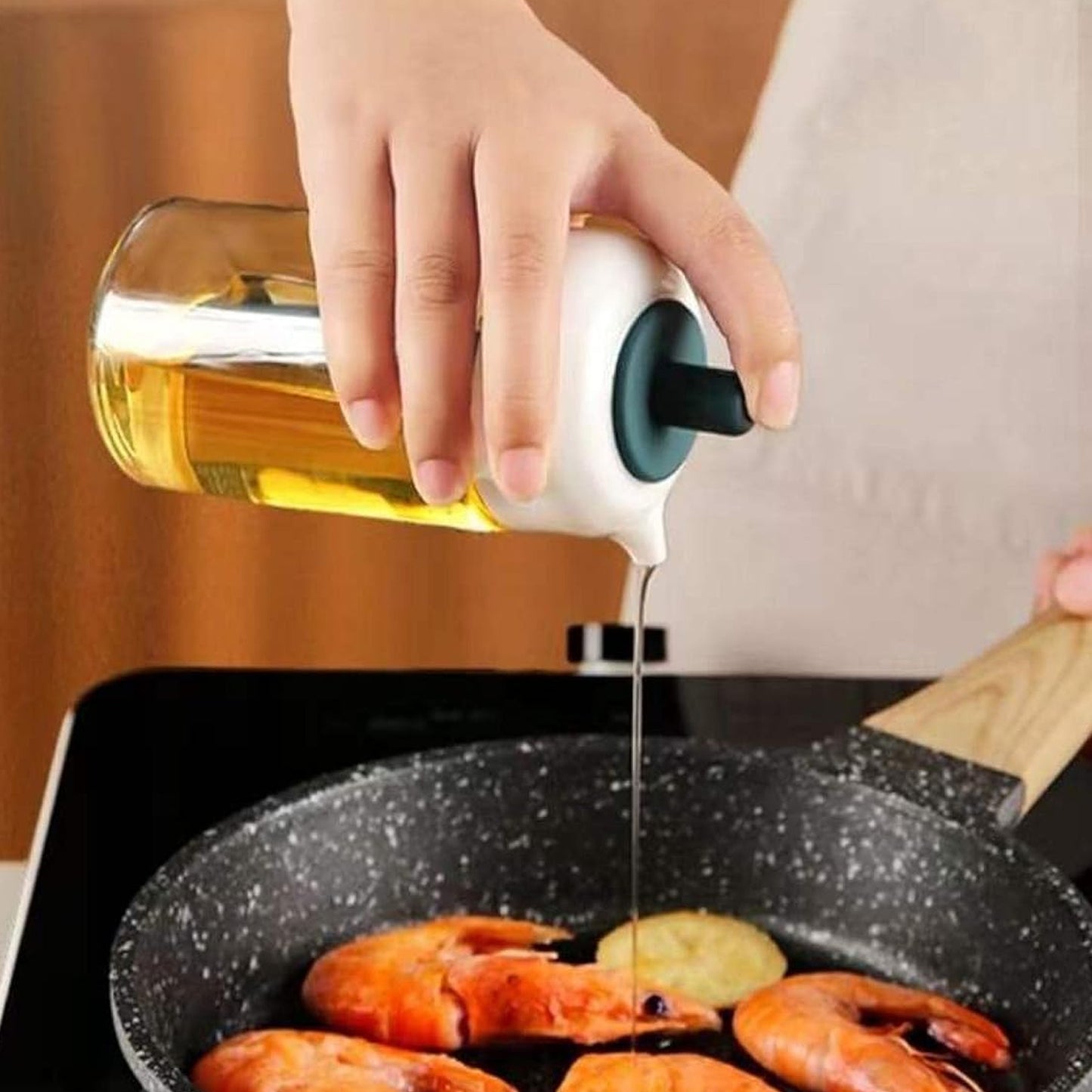 2 In 1 Glass Oil Dispenser Jar  Bottle With Brush (1 Set) - Happy Price - Image 5