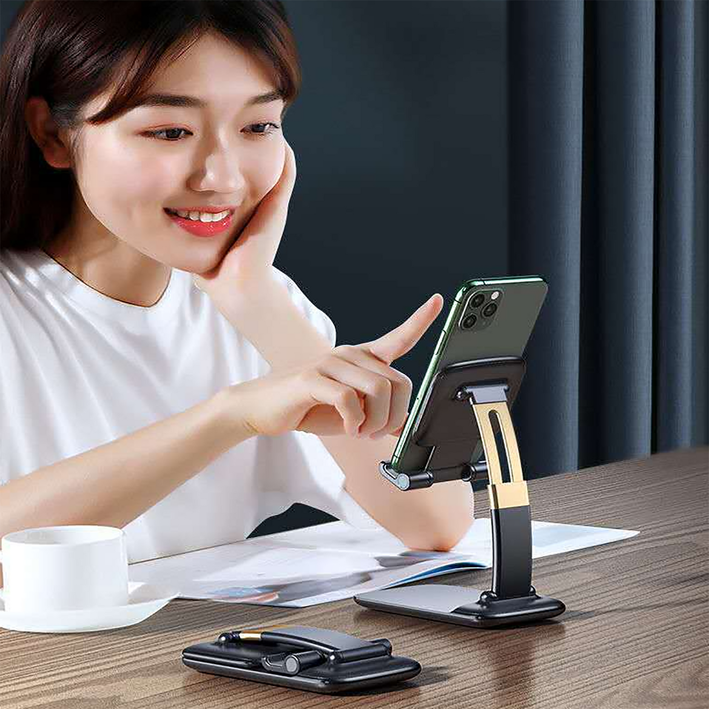 Phone Holder For Table Foldable Universal Mobile Stand For Desk - Happy Price - Image 2