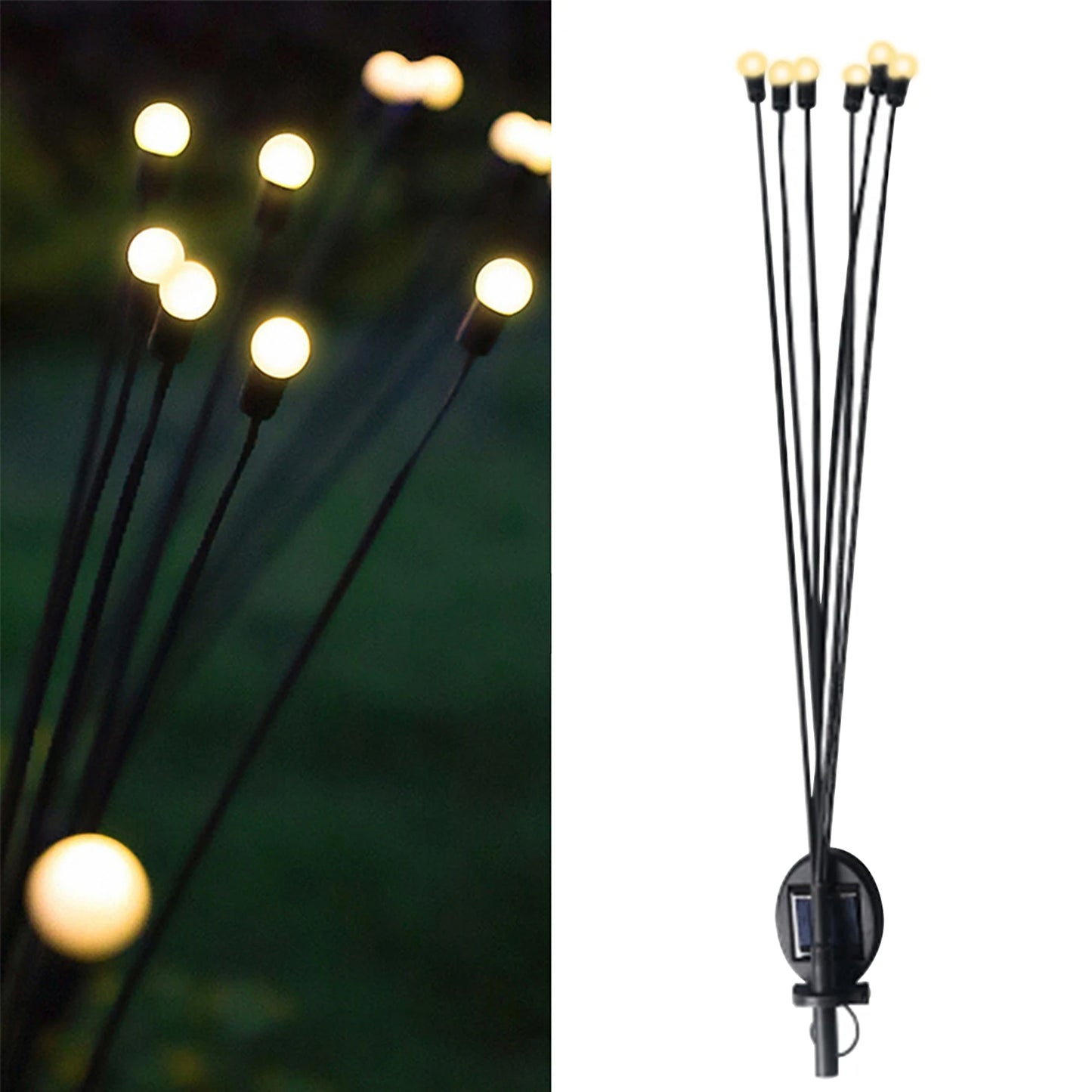 Solar Garden Lights Solar - Powered Firefly Lamp New Upgraded Solar Firefly Lights Outdoor Waterproof Solar Outdoor Decorative Lights For Yard Gardening Patio Backyard Pathway Dcor (2 Pcs Set 12 Led (Warm Light)) - Happy Price - Image 3