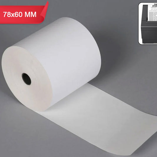Direct Thermal Label Roll for Barcode & Shipping - 78 x 60 mm - Happy Price - Image 1