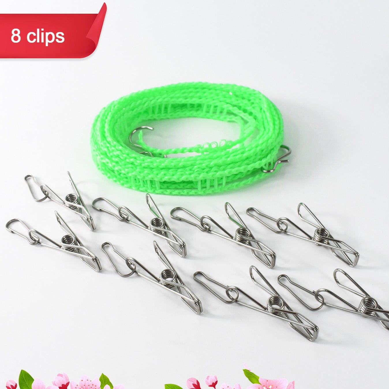 Stainless Steel Clothes Pegs With One Rope - Happy Price - Image 1