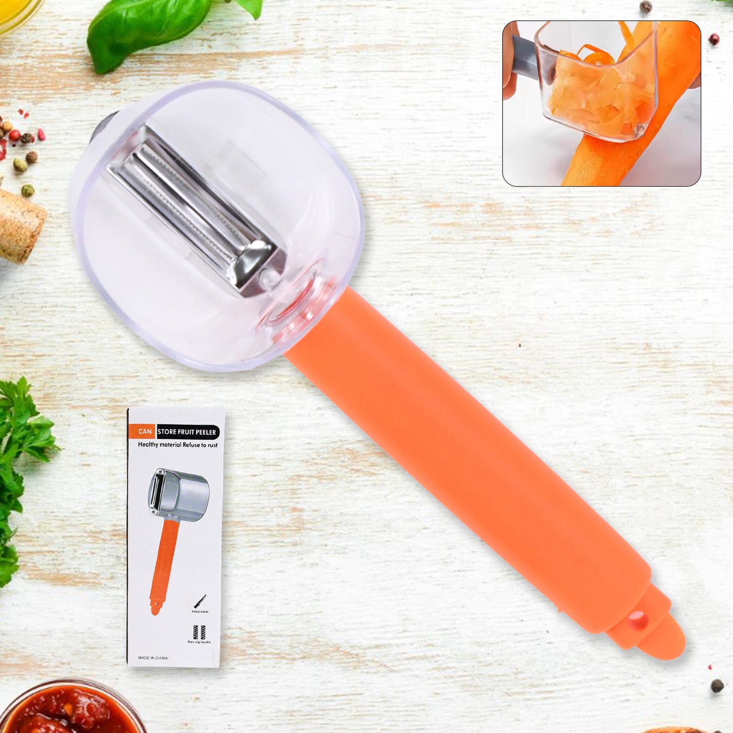 Home Kitchen Cooking Tools Peeler With Container Stainless Steel Carrot Cucumber Apple Super Fruit Vegetable Peeler - Happy Price - Image 2