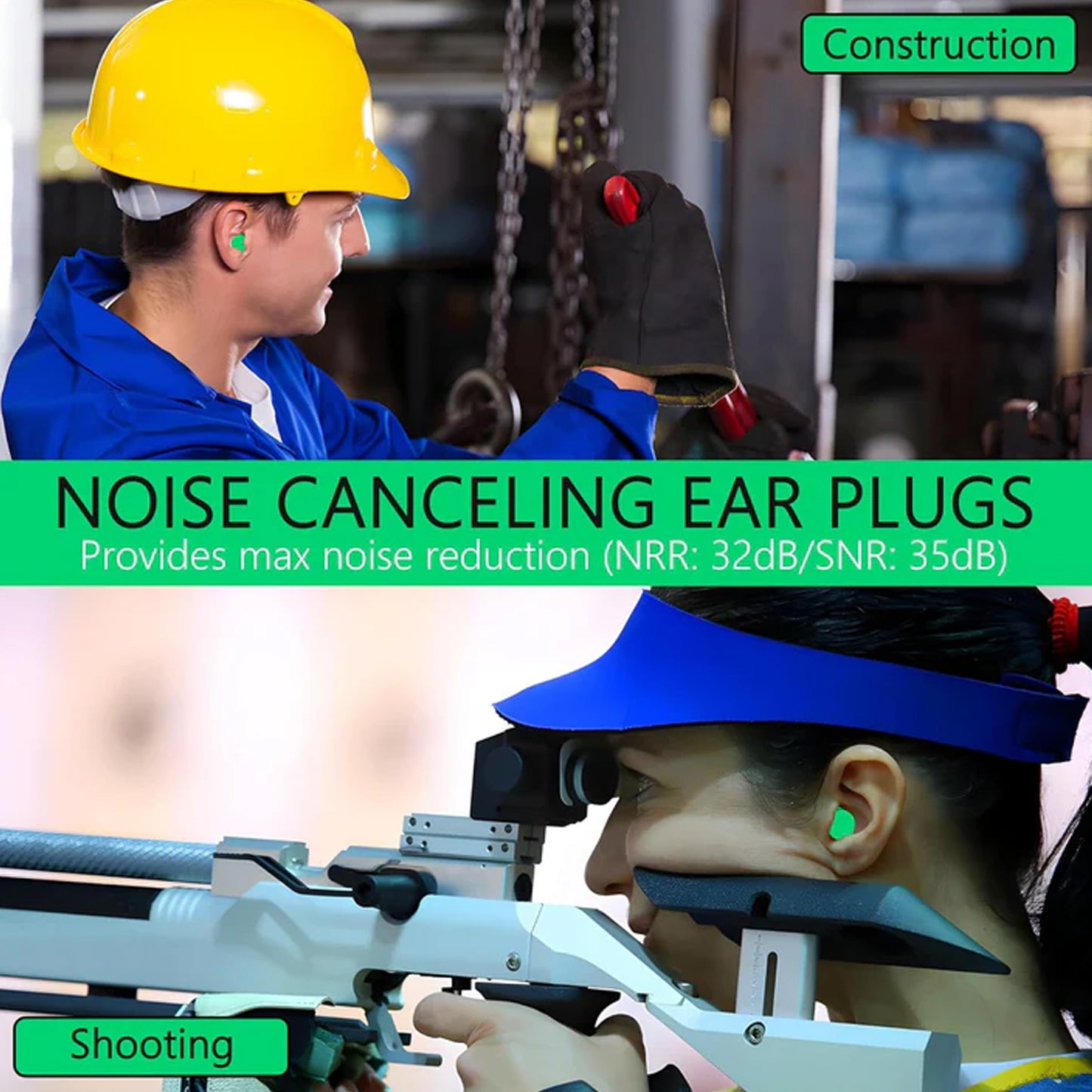 Comfortable Reusable Foam Earplugs - 2 Pair Set for Noise Reduction - Happy Price - Image 3