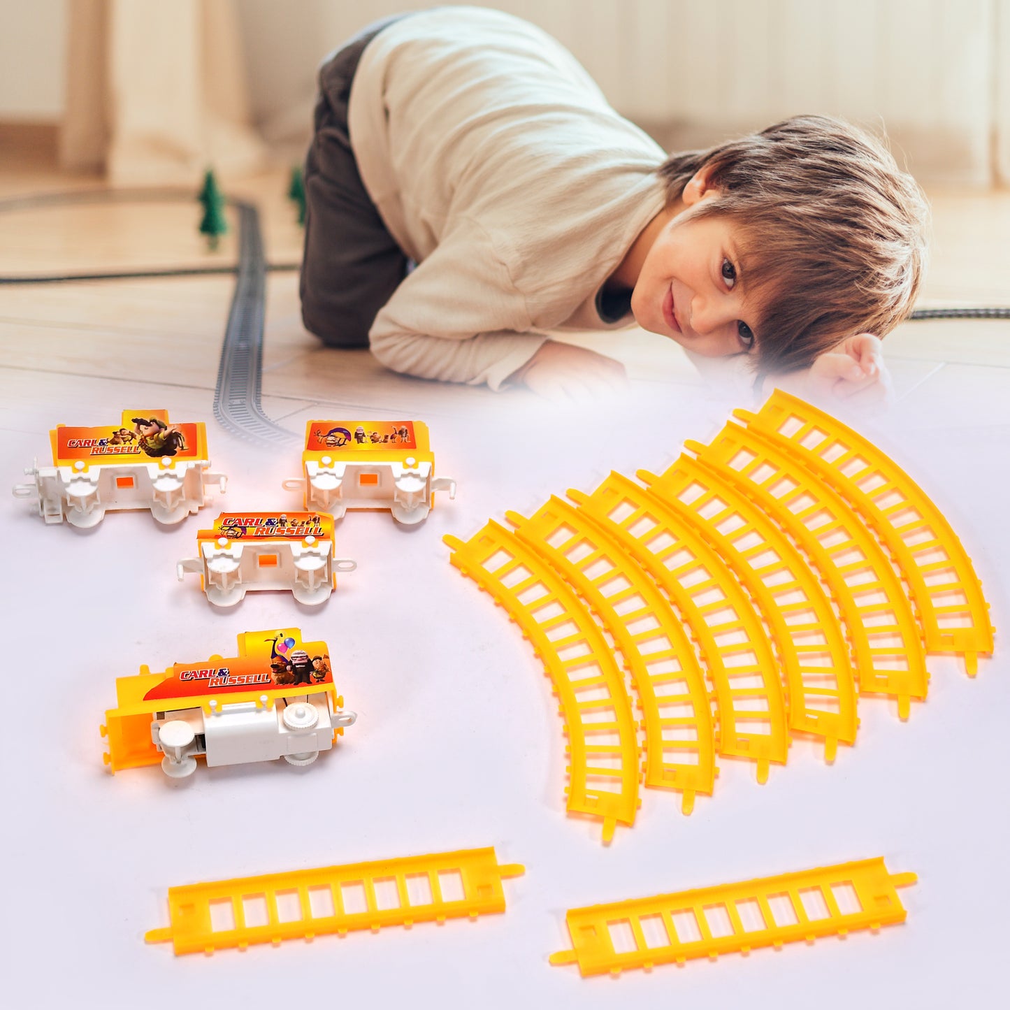 Kids Toy Train High Speed Big Train Play Set Toy Battery Operated Train Set With Light And Sound - Happy Price - Image 4