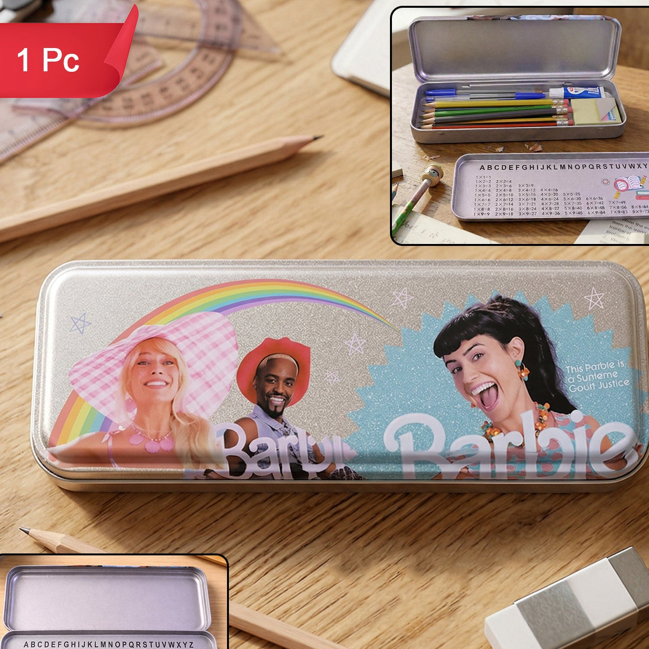 Multipurpose Printed Metal Pencil Box (1 Pc)