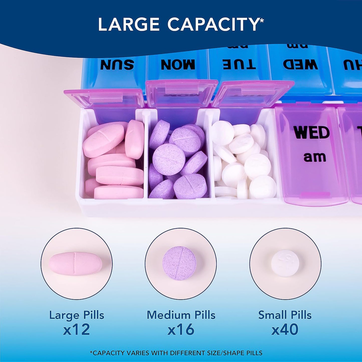 Weekly Pill Organizer Box - 14 Compartments for AM/PM Doses (1 Pc) - Happy Price - Image 4