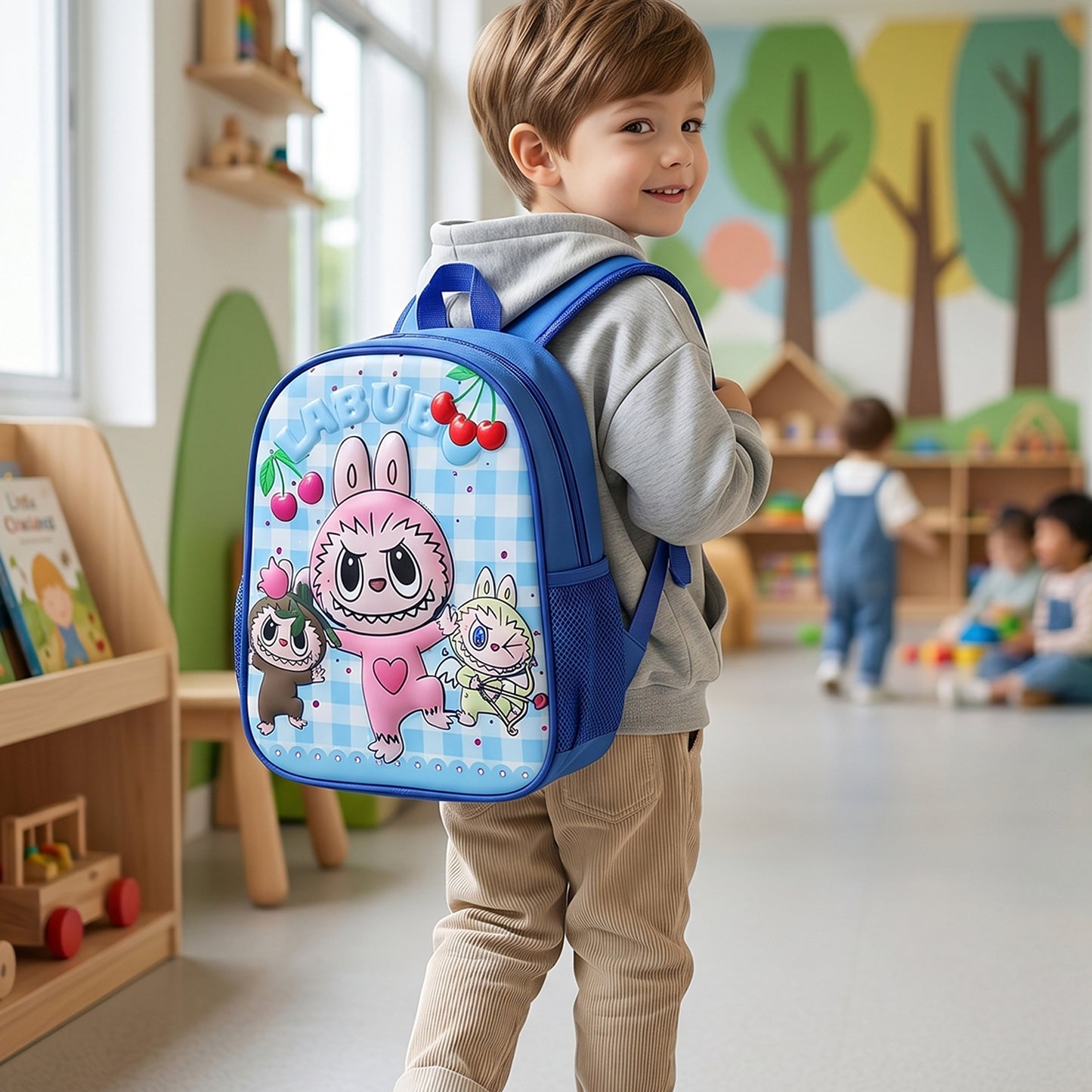 Cute Cartoon Printed Kids School Backpack - 1 Pc, 12 Inch - Happy Price - Image 3