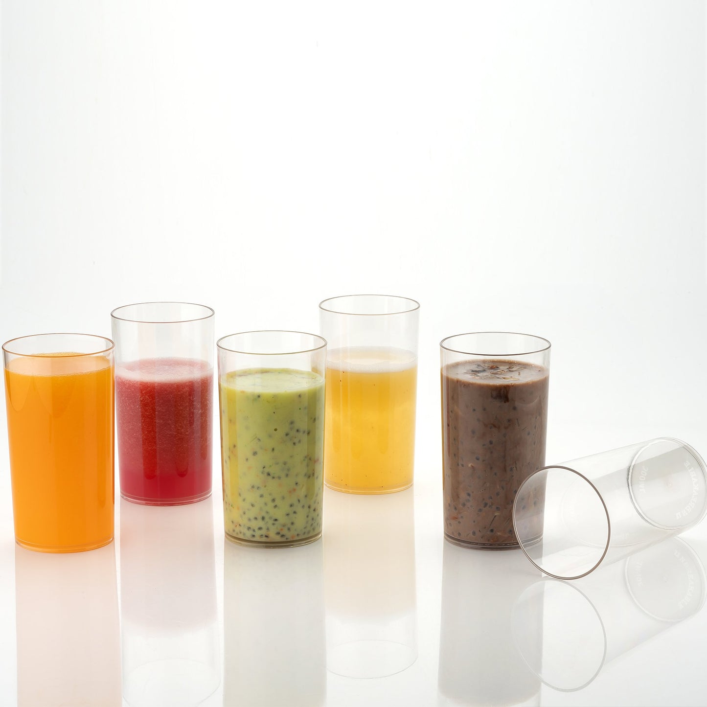 Heavy Unbreakable Stylish Plastic Clear Look Fully Transparent Glasses Set 330ml (6pcs) - Happy Price - Image 3