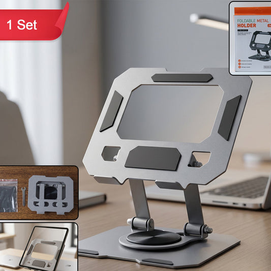 Adjustable Metal Phone and Tablet Stand Holder - Foldable & Portable - Happy Price - Image 1