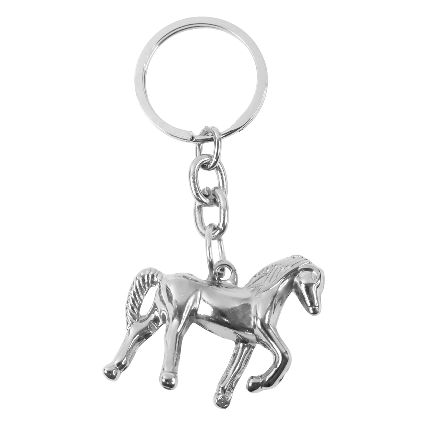 Metallic Horse Design Keychain for Keys - Polished Chrome Finish (1 Pc) - Happy Price - Image 2