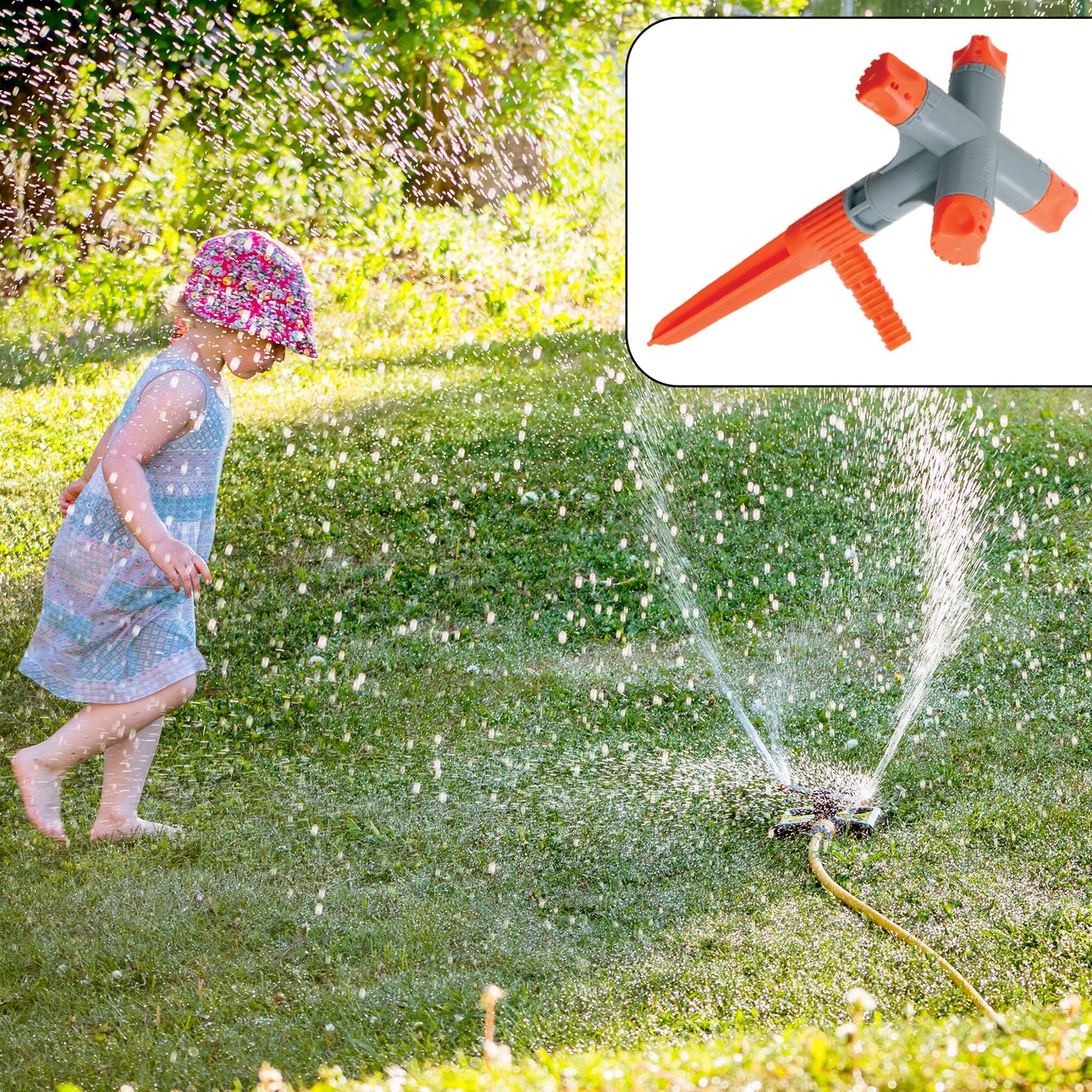 Garden Sprinkler 360  Rotating Adjustable Round 3 Arm Lawn Water Sprinkler For Watering Garden Plantspipe Hose Irrigation Yard Water Sprayer - Happy Price - Image 6